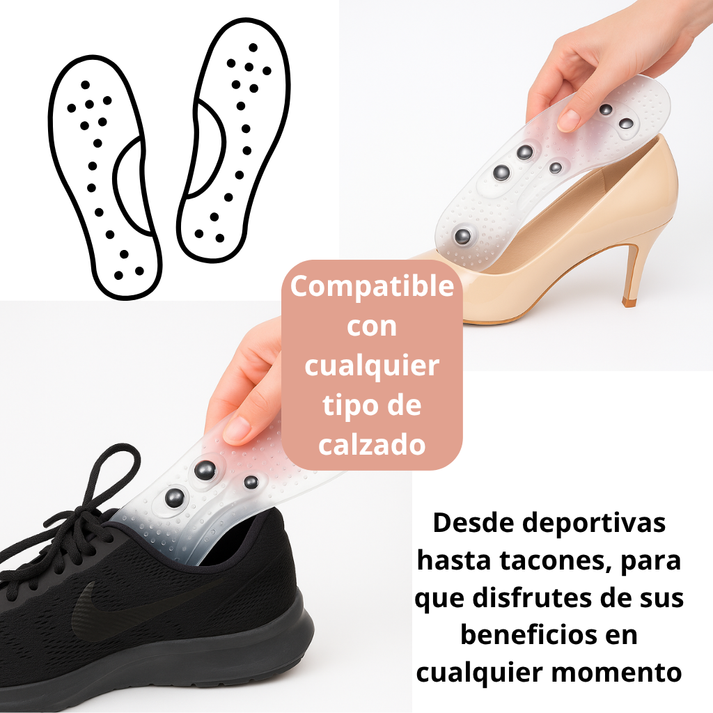 Plantillas Magnéticas Neos™ Mujer – Alivio de Juanetes, Fascitis y Circulación, Estiliza tu Cuerpo (Tallas de la 35 a la 41, Recortables)